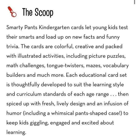 NWOT Smarty Pants Kindergarten learning game Card Set - Picture 2 of 3